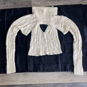 2 Piece- Crop Top Turtle Neck